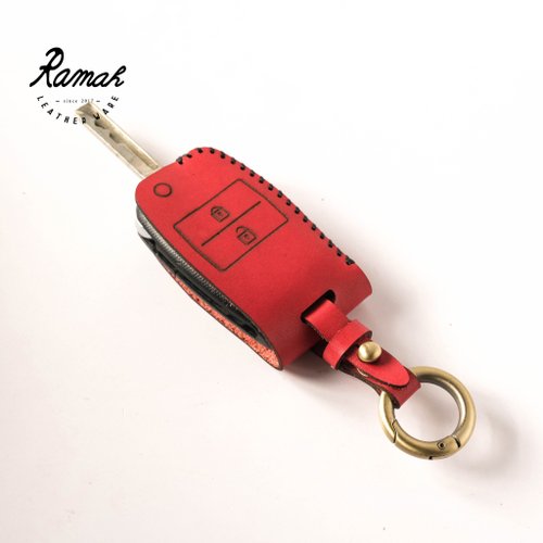 【拉瑪皮革】客製化汽車鑰匙皮套｜手工牛皮鑰匙套｜彈出式車鑰匙保護套｜皮革鑰匙套｜賓士 BMW Toyota 《來圖訂製》